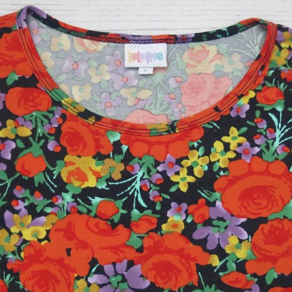 LuLaRoe Floral Print Hi Lo Top Blouse - Size Large - Picture 3 of 8